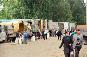 Sale from the truck at Zabolotiv Market, Ukraine