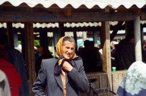 Farmer&#039;s wife at Zabolotiv Market, Ukraine