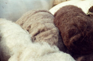 Close-up of combed woll at Kosiv Market - Ukraine