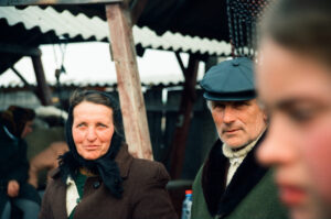 Farmers selling wool at Kosiv Market - Ukraine